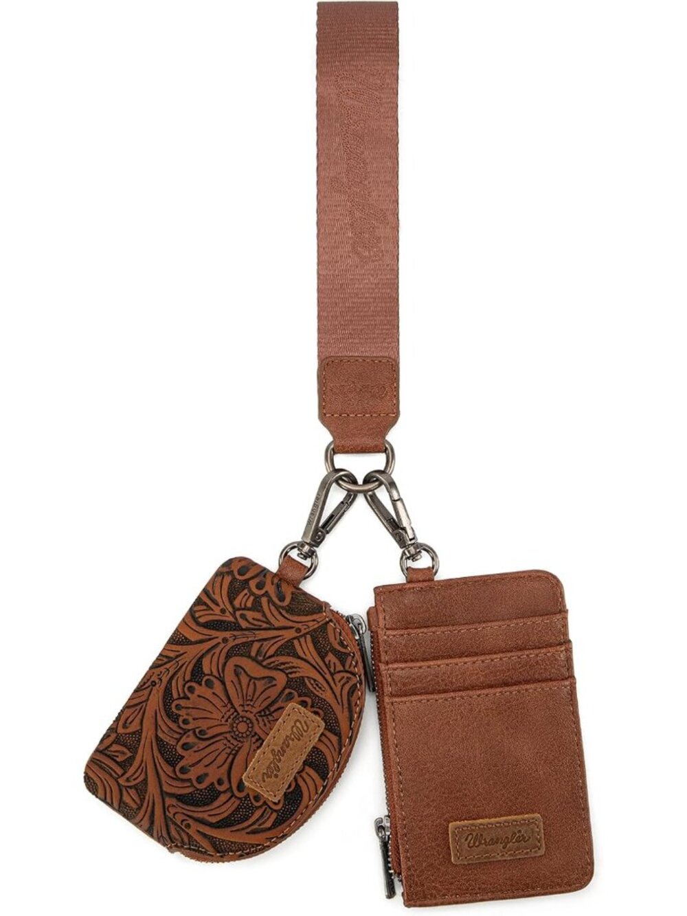 Wrangler Keychain Wallets for Women Western Dual Pouch Wristlet Purse